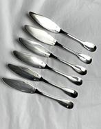 Jean E. Puiforcat - Tafelmes (6) - Verzilverd - Vismessen, Antiek en Kunst