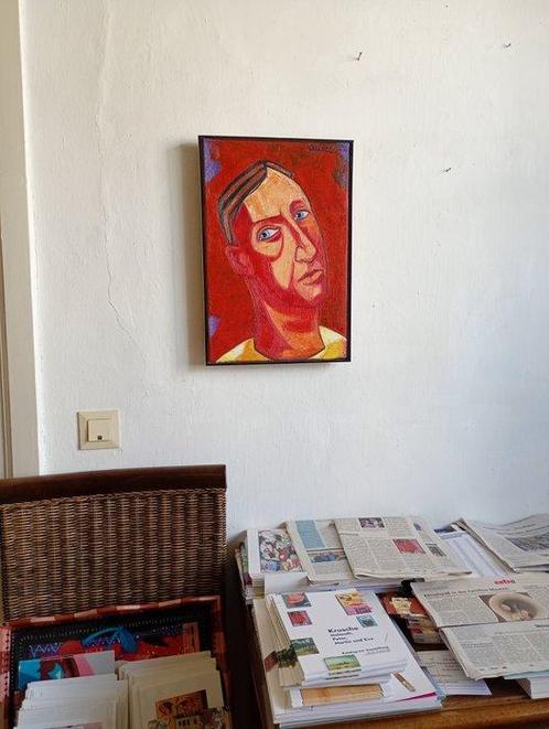 Peter Krusche - Roter Kopf, Antiek en Kunst, Kunst | Schilderijen | Modern