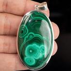 Cabochon de malachite de haute qualité - pendentif en argent, Collections