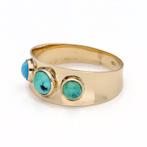 Ring - 14 karaat Geel goud Turquoise, Nieuw