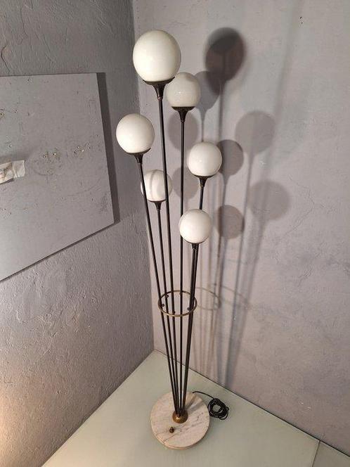 Stilnovo - Kolom vloerlamp - Jonge boom - Marmer, Messing, Antiquités & Art, Art | Objets design