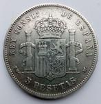Spanje. Alfonso XIII. 5 Pesetas 1892 PGM (Zonder