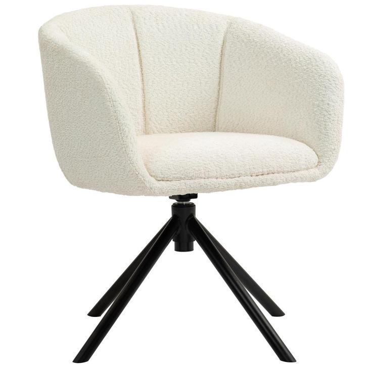 Fauteuil- Draaibaar - Armleuning - Roomwit, Huis en Inrichting, Fauteuils, Nieuw, Stof, Ophalen of Verzenden