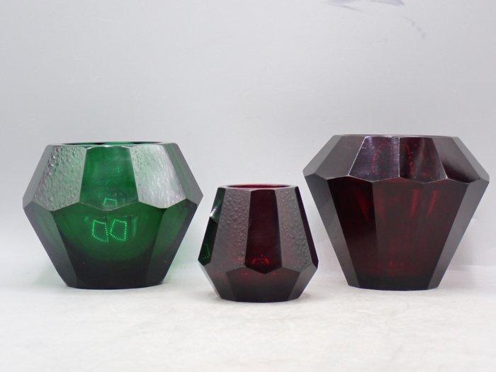 Moser & Söhne - Josef Hoffmann - Vase (3) - Verre, Antiek en Kunst, Antiek | Glaswerk en Kristal