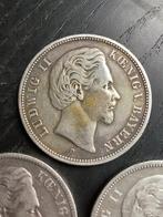 Duitsland, Beieren Ludwig II. 5 Mark 3x 1874, 1875, 1876