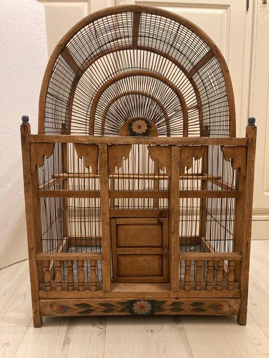 Vogelkooi - Hout - Grote vintage vogelkooi, Antiek en Kunst, Curiosa en Brocante