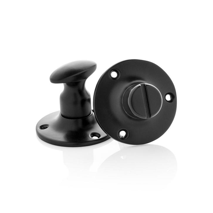 WC slot draaiknop rond rozet zwart, Doe-het-zelf en Bouw, Hang- en Sluitwerk, Slot, Nieuw, Koper of Messing, Ophalen of Verzenden