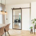 Stalen Schuifdeur - 3 Vlaks - Brons - Helder glas *, Doe-het-zelf en Bouw, 75 tot 150 cm, Nieuw, 150 tot 225 cm, Metaal