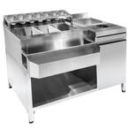 Bar-/Cocktailstation | RVS | Spoelbak + Glazenspoeler |, Verzenden, Nieuw in verpakking