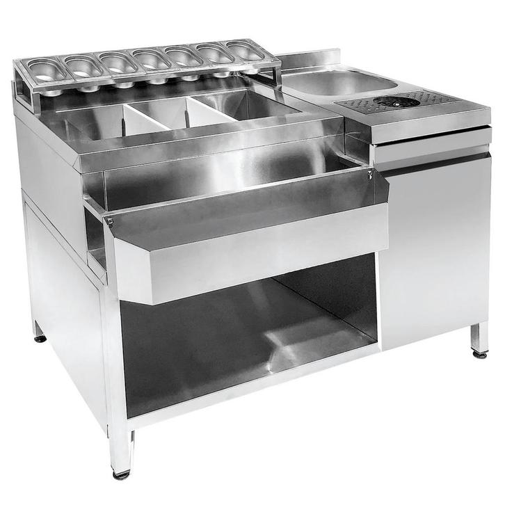 Bar-/Cocktailstation | RVS | Spoelbak + Glazenspoeler |, Zakelijke goederen, Horeca | Keukenapparatuur, Nieuw in verpakking, Verzenden