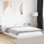 vidaXL Bedframe met LED-verlichting bewerkt hout wit 120x200, Verzenden, Nieuw