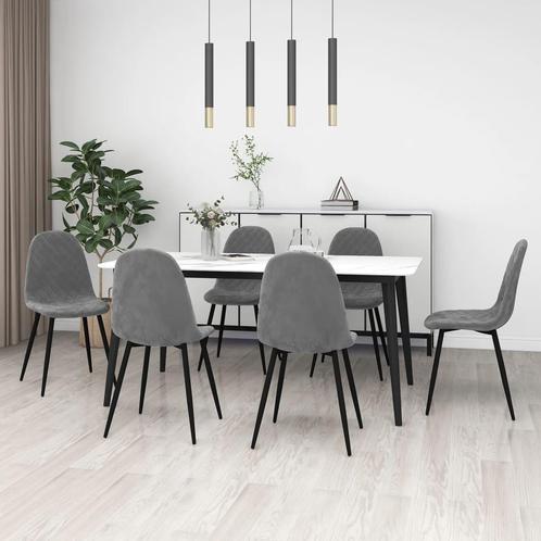 vidaXL Eetkamerstoelen 6 st fluweel lichtgrijs, Huis en Inrichting, Stoelen, Nieuw, Verzenden