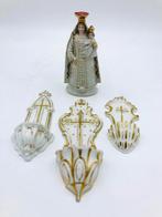 Beeld, Statue de la Vierge Marie et 3 bénitiers en, Antiquités & Art