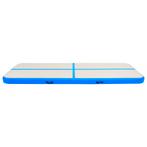 Gymnastiekmat met pomp opblaasbaar 500x100x15 cm PVC blauw, Verzenden