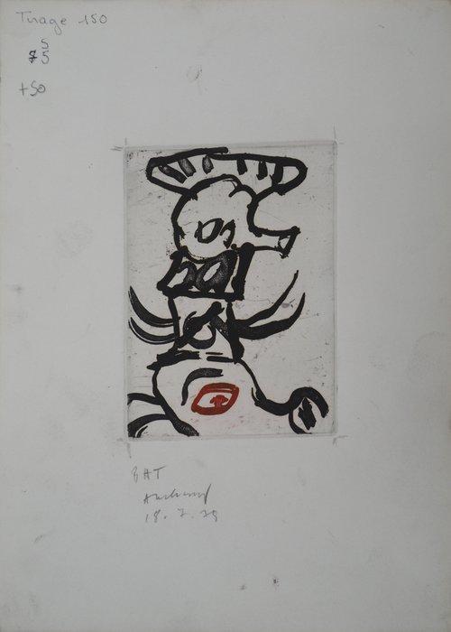 Pierre Alechinsky (1927) - Personnage surréaliste, Antiek en Kunst, Antiek | Overige Antiek