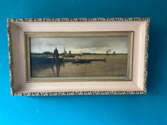 Th. van Wissen (1866-1954) - Boten op het water, Antiek en Kunst, Kunst | Schilderijen | Klassiek