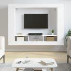 vidaXL Meuble TV blanc 152x22x113 cm bois dingénierie, Neuf, Verzenden