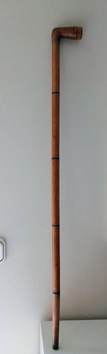 Wandelstok - Hout, metaal, rubber en stof. - Bastón Pipa, Antiek en Kunst, Curiosa en Brocante