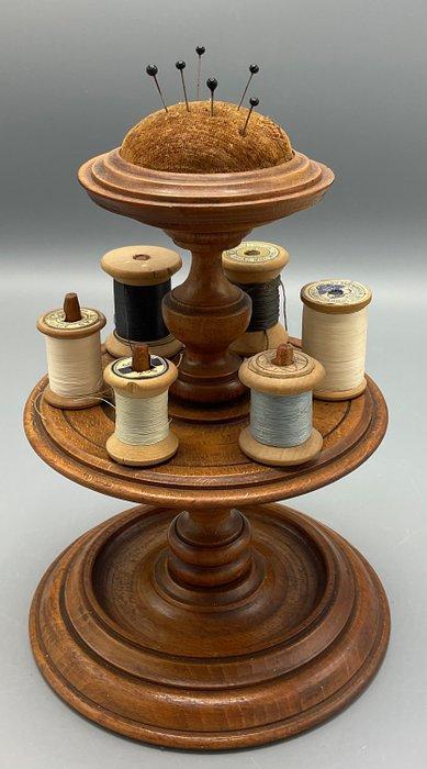 Kandelaar (3) - Hout - Naaigaren carrousel, Antiquités & Art, Curiosités & Brocante