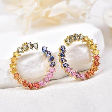 Sans Prix de Réserve - Boucles doreilles Argent - Gemmes