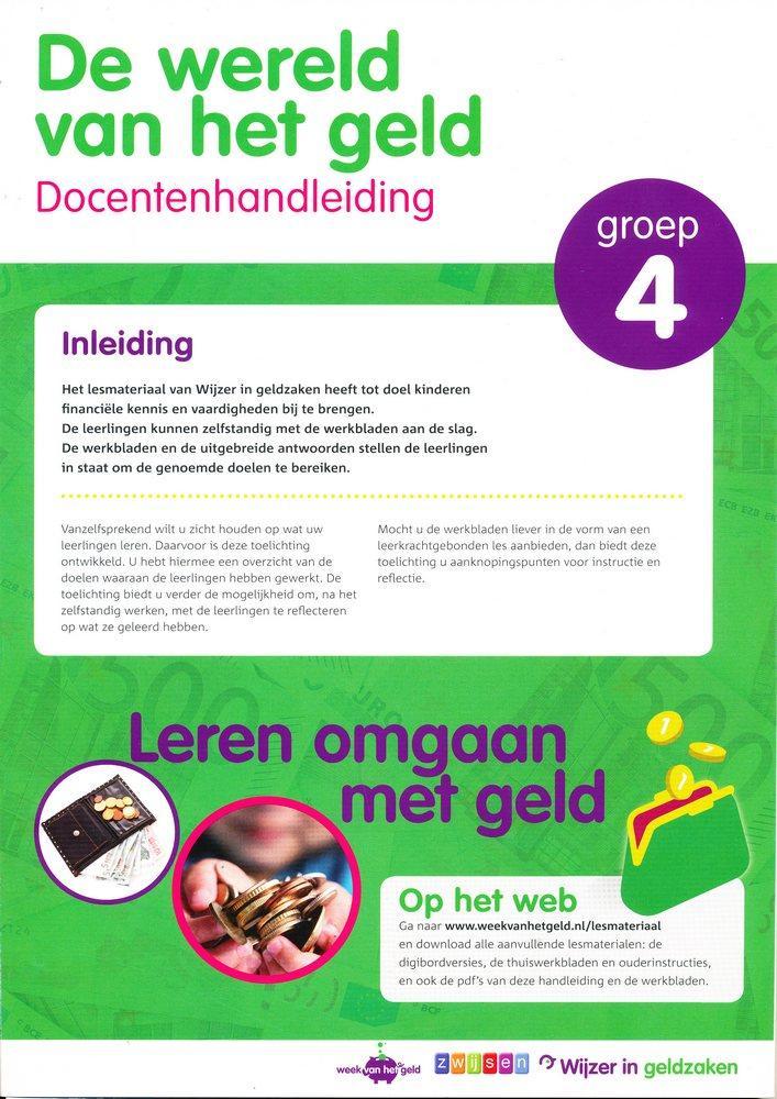 De Wereld van het Geld Docentenhandleiding Groep 4, Livres, Livres scolaires, Envoi