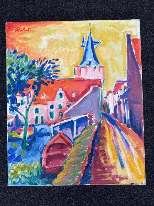 Roland van den Berg (1950-2007) - Elburg, Antiek en Kunst, Kunst | Schilderijen | Modern