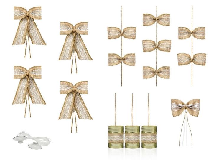 Auto Decoratie Set Bruiloft Strikjes, Hobby & Loisirs créatifs, Articles de fête, Envoi