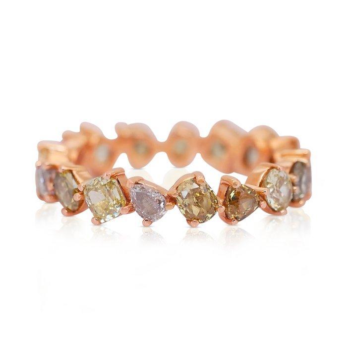 Ring - 18 karaat Roségoud - 2.63ct. tw. Diamant (Natuurlijk), Handtassen en Accessoires, Ringen