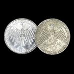 Duitsland. Silver 2x 10 Deutsche Mark (Olympic Games in, Postzegels en Munten