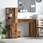 vidaXL Bureau met Opslag in Oud Hout 113x54x120 cm, Verzenden, Nieuw