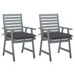 vidaXL Chaises à dîner dextérieur 2 pcs avec coussins, Neuf, Verzenden