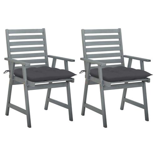 vidaXL Chaises à dîner dextérieur 2 pcs avec coussins, Tuin en Terras, Tuinsets en Loungesets, Verzenden