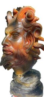 sculptuur, Testa di fauno danzante - 44 mm - Was, Antiek en Kunst