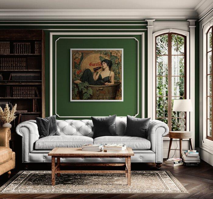 I_KONIQ - Sensual woman drink Cola in Deko style, Antiek en Kunst, Curiosa en Brocante