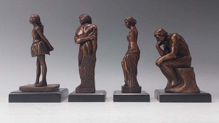 Sculpture, 4 Museum reproducties - 16 cm - Bronze, Antiek en Kunst, Antiek | Keramiek en Aardewerk