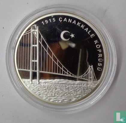 Turkije 20 türk lirasi 2022 (PROOF) “1915 Çanakkale Brug, Postzegels en Munten, Munten | Azië, Losse munt, Goud, Zilver, Verzenden
