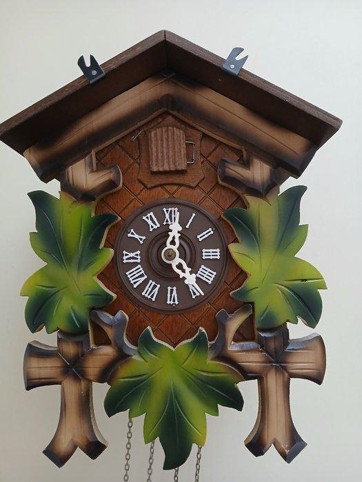 Koekoeksklok - - Lindehout - 1980-1990 - ruitmotief op het, Antiek en Kunst, Antiek | Klokken