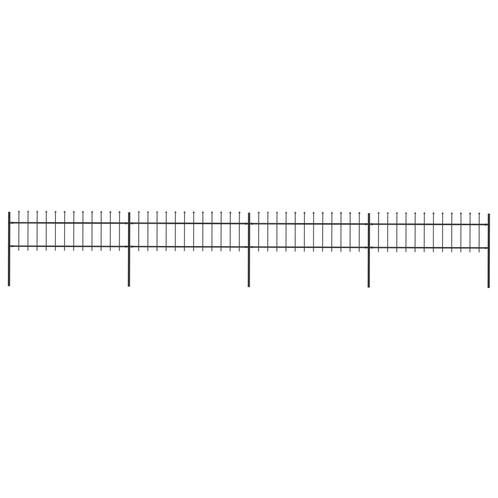 vidaXL Tuinhek met speren bovenkant 6,8x0,6 m staal zwart, Tuin en Terras, Tuinhekken en Hekwerk, Nieuw, Verzenden