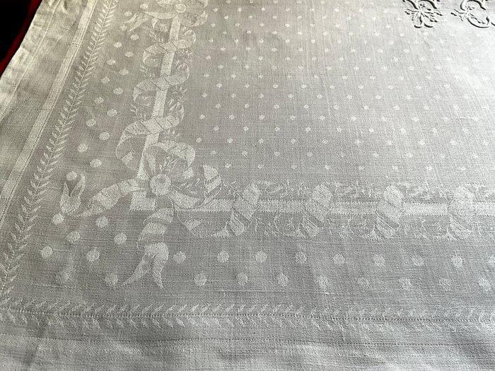 Vroege 20e eeuw damast linnen servetten met initialen F.C. -, Antiek en Kunst, Antiek | Tapijten, Tafelkleden en Textiel