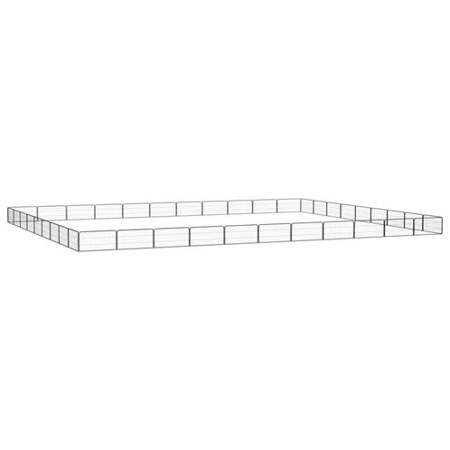 vidaXL Hondenkennel 40 panelen 100x50 cm gepoedercoat staal, Dieren en Toebehoren, Hondenbenches, Nieuw, Verzenden