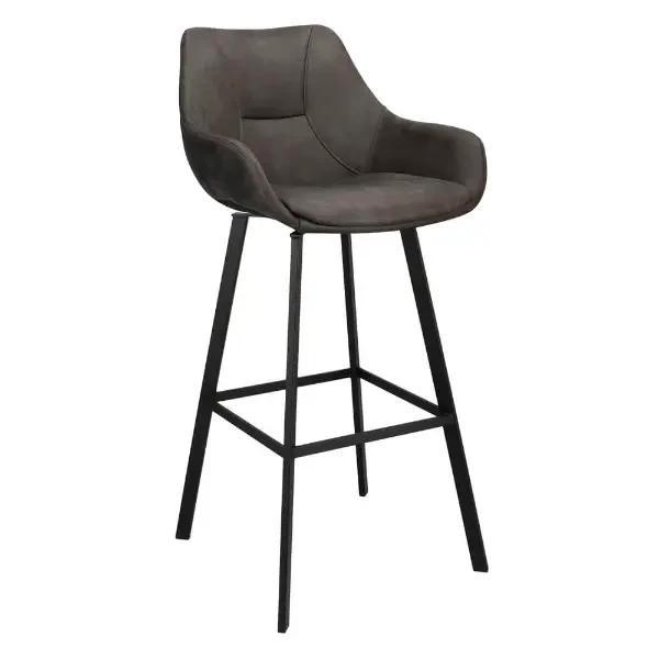 Barkrukken | BIAS | Microleder/Metaal | Anthracite | Zwarte, Zakelijke goederen, Horeca | Keukenapparatuur, Nieuw in verpakking