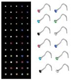 Fako Bijoux® - Neuspiercing - Bocht Kristal - Gekleurd - 60, Verzenden, Nieuw