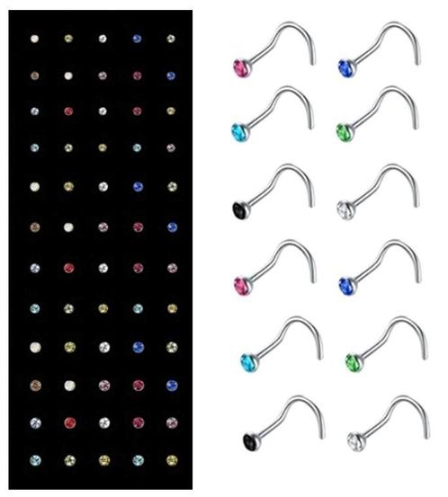 Fako Bijoux® - Neuspiercing - Bocht Kristal - Gekleurd - 60, Handtassen en Accessoires, Piercings, Verzenden