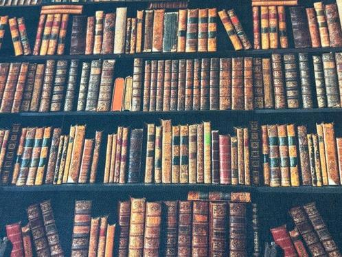 De geheime bibliotheek - Katoenen stof voor bekleding -, Antiek en Kunst, Antiek | Tapijten, Tafelkleden en Textiel