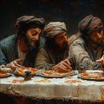 I_KONIQ (1969) - The Last Supper with pizza AI- XXL