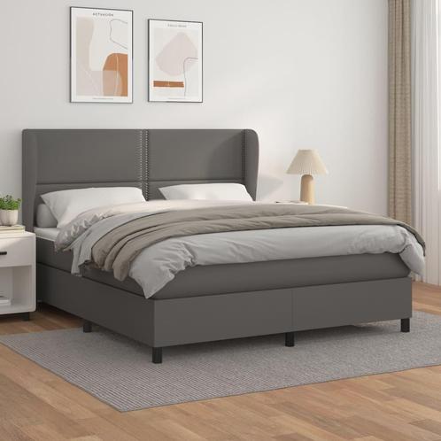 vidaXL Sommier Ã  lattes de lit avec matelas Gris, Maison & Meubles, Chambre à coucher | Lits, Neuf, Envoi