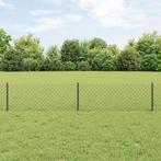 vidaXL Ketenlink hek met 22 U-palen Grijs 0.4x25 m Staal, Tuin en Terras, Verzenden, Nieuw