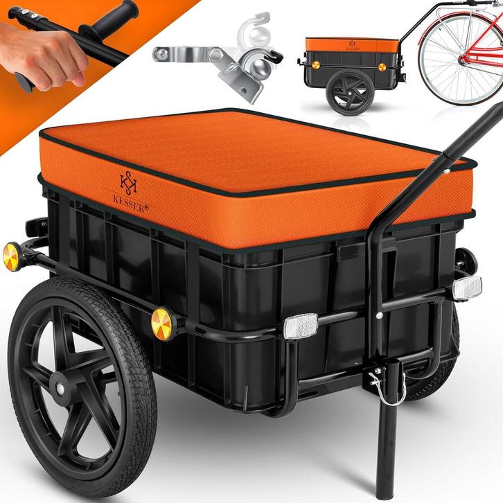 KESSER® Fietsaanhanger - Transportaanhanger - Max. 60kg - Or, Doe-het-zelf en Bouw, Gereedschap | Overige machines, Verzenden