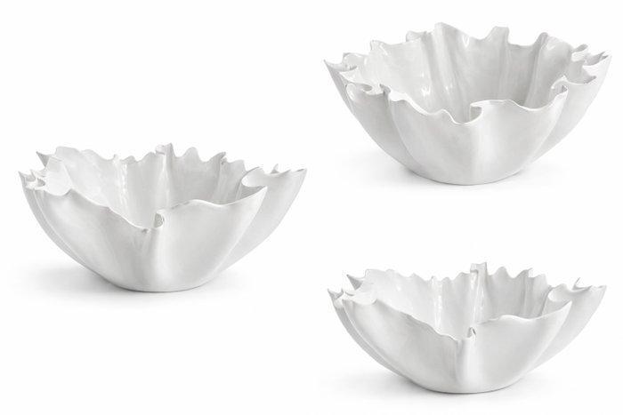 Vaas - Porselein, Keramiek - Witte 60. Kom met gerimpelde, Antiek en Kunst, Antiek | Glaswerk en Kristal