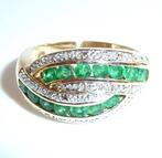 Ring - 14 karaat Geel goud - 0.70ct. tw. Smaragd - Diamant -, Nieuw